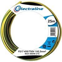 Electraline 13172 - Cable unipolar FS17- sección 1 x 2-5 mm²- amarillo-verde- 25 m